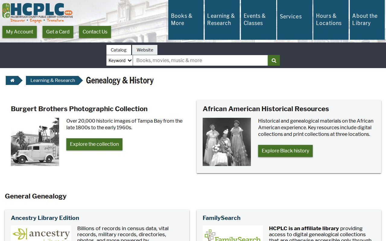 Tampa city directory genealogy resources at HCPLC