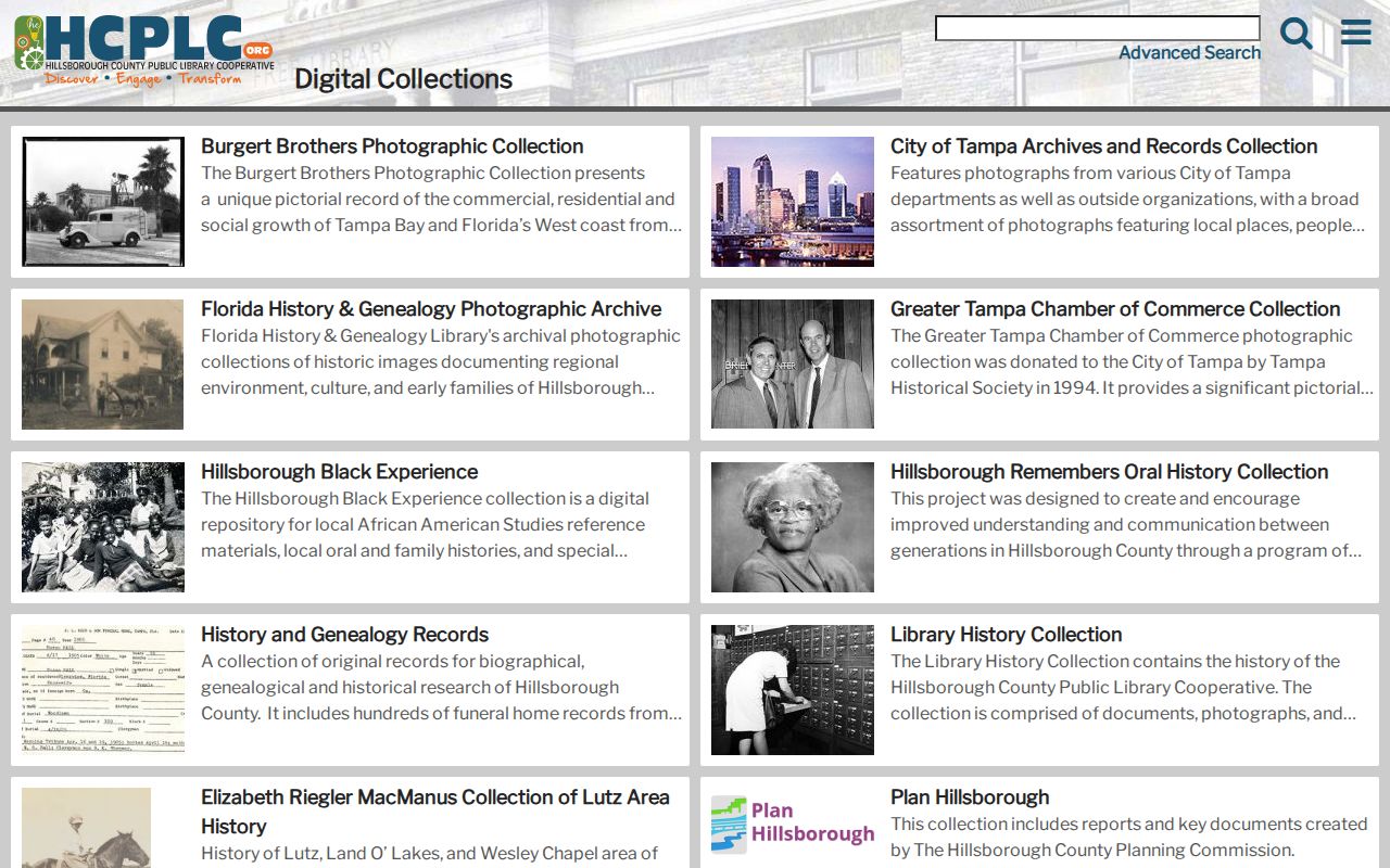 Tampa city directory research in HCPLC Digital Collections