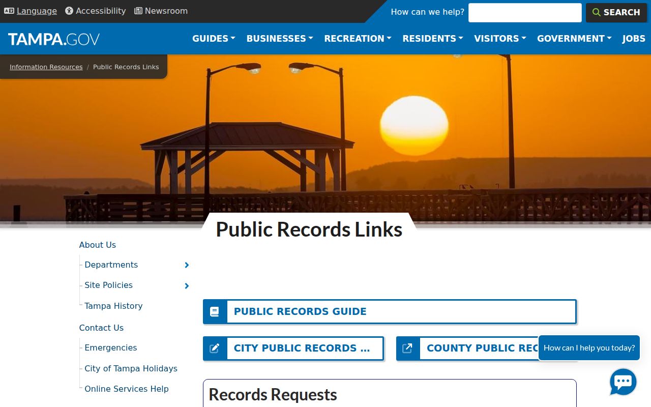 Tampa residents directory city public records hub