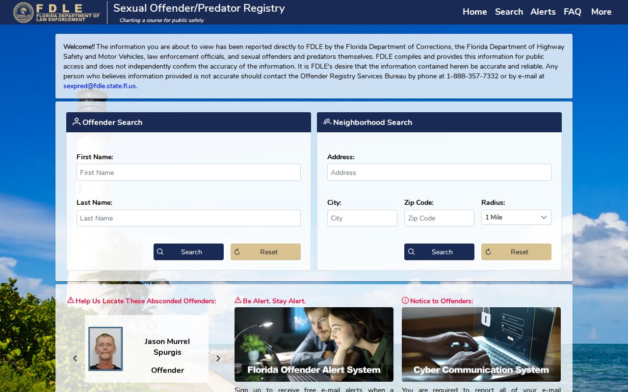 Tampa residents directory Florida offender registry