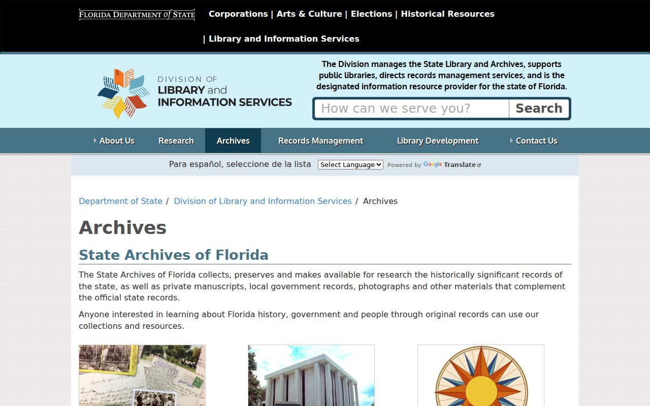 State Archives services for Tampa address history