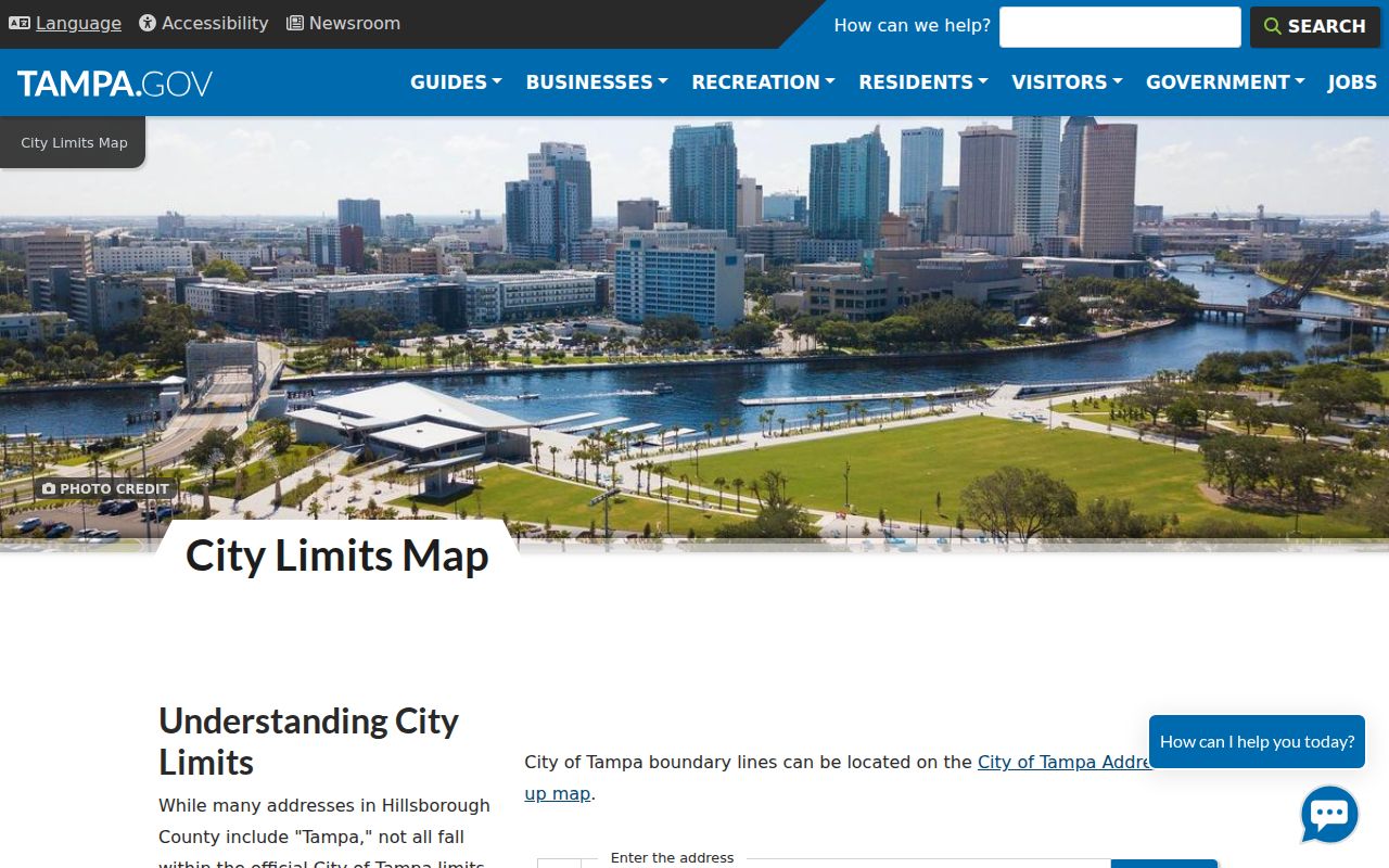 Tampa street directory city limits lookup